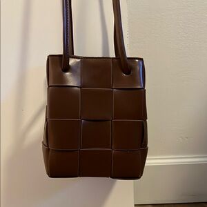 Mini Brown Woven Leather Bag
